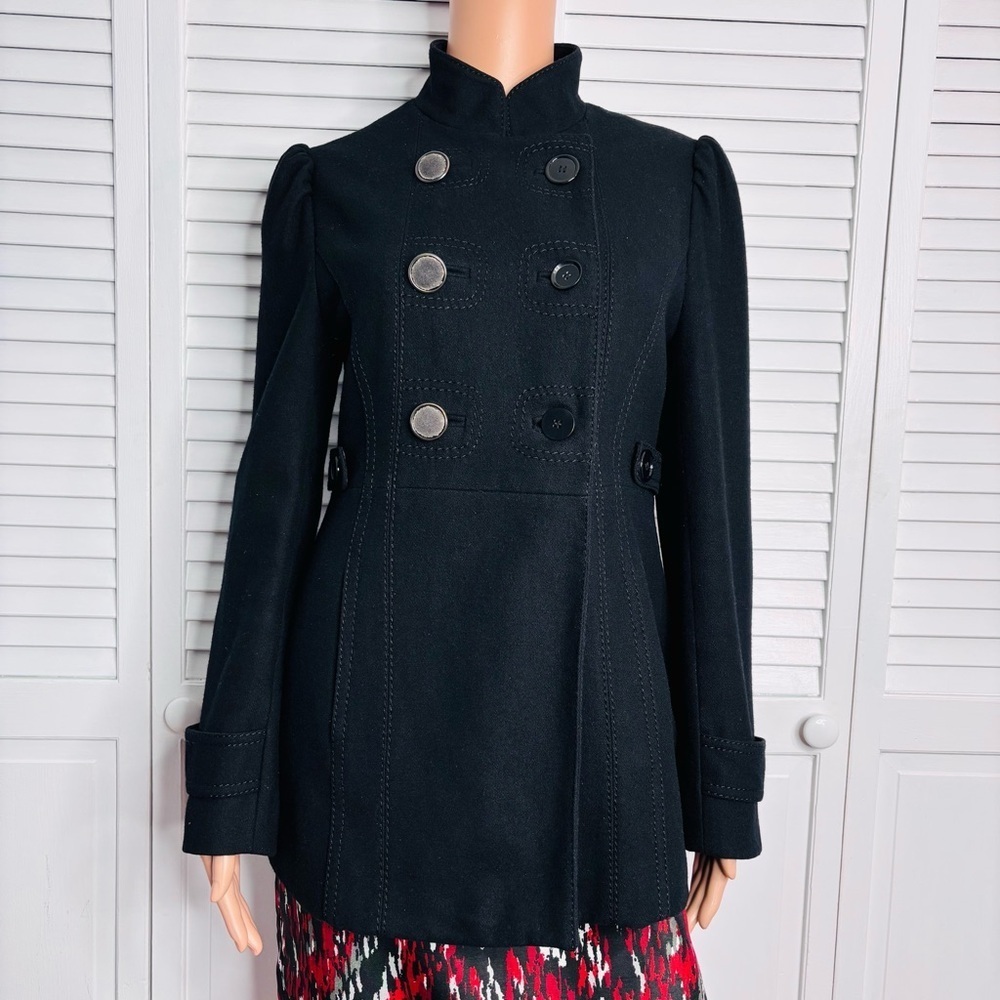 Kenneth Cole New York Black Double-Breasted Pea Coat